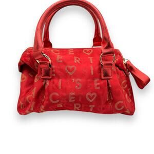 Y2K Era Victoria Secret Mini Red & Gold Duffle Purse